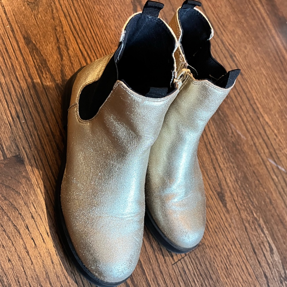 Zara Gold Ankle Boots, Girls Size 4